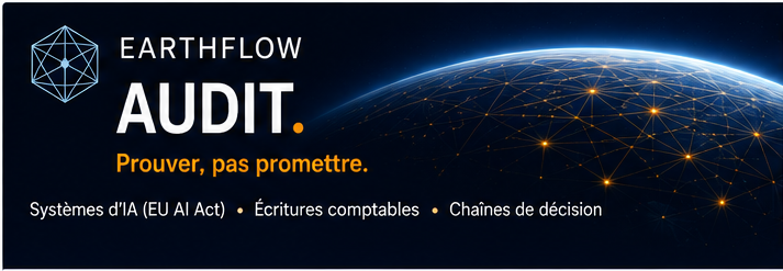 Earthflow Audit — prouver, pas promettre : audit rejouable et opposable