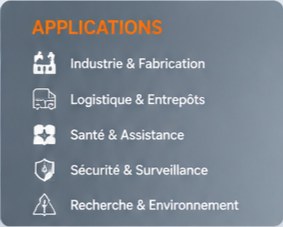 Applications : industrie, logistique, santé, sécurité, recherche